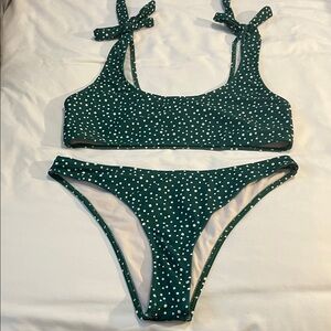 Green Polka Dot Bikini Set